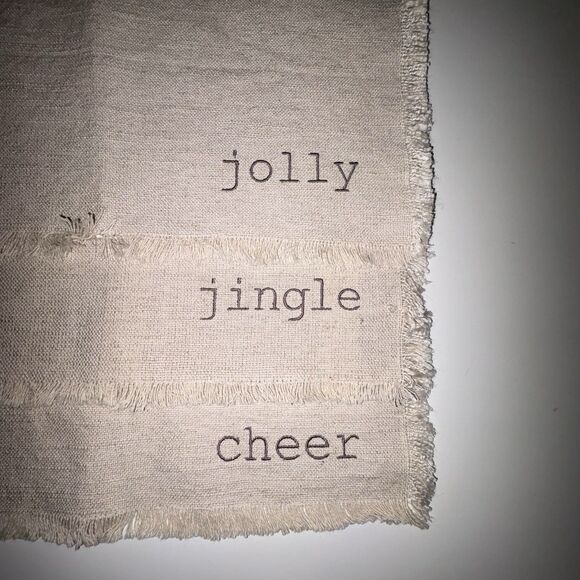 ROBERT STANLEY Holiday Christmas Placemats Set Of 3 Jingle Jolly Cheers Neutral - Picture 9 of 10